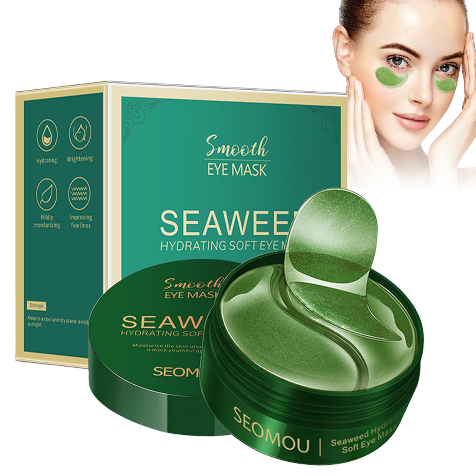  Augenpads Gegen Falten und Augenringe, Eye Pads mit Meeresalgen, 60 Pcs
| Augenpads Gegen Tränensäcke, Eye Patches für 