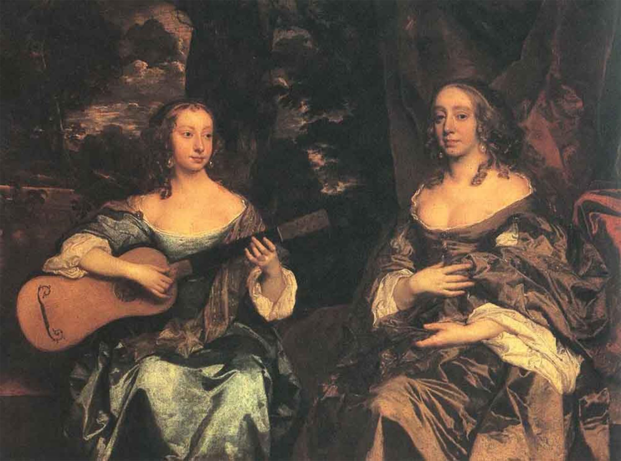 POSTERIIk Famous Modern Artwork Art Mural Two Ladies of the Lake Family Sir Peter Lely Oil Paintings Pictures for Home Decor 60x90cm