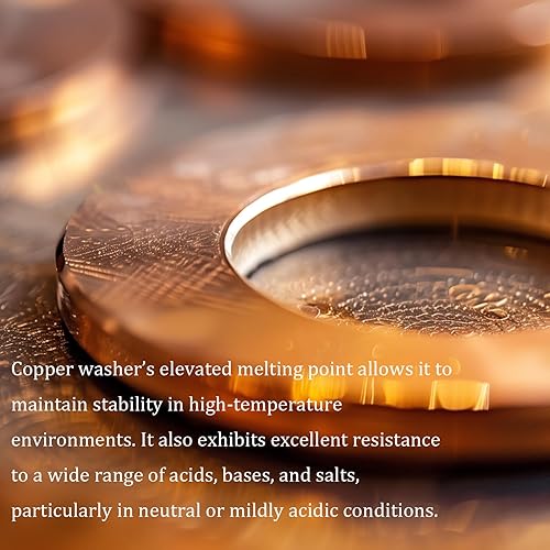 Miniatura 5 de Anillo de sellado de cobre para arandela plana M12, 0.472 in ID 0.709 in OD 0.059 in de grosor, junta de sellado métrico, 50 piezas