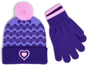PEAK 2 PEAK Girls Winter Hat & Gloves Set, Ages 4-14