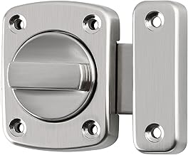 SAYAYO EMS250U-LS Internal Door Security Door Lock for Rotatable Entrance Doors, Latches and Locks for Bedroom, Gate, Fence, Brushed, 65 x 70 mm