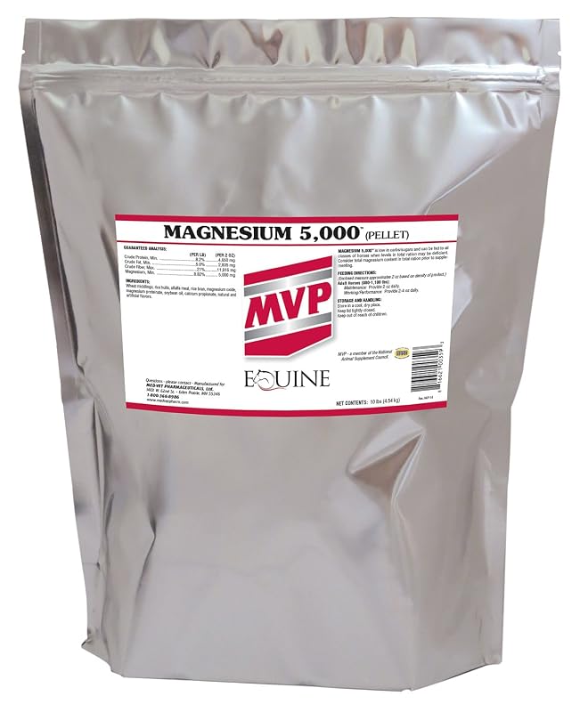 Suplemento de Magnésio em Pellets para Cavalos MVP Magnesium 5000, 4,54 kg