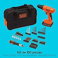 Vista 3 de Taladro con iones de litio con 100 accesorios Black & Decker LD120VA 20-Volt MAX