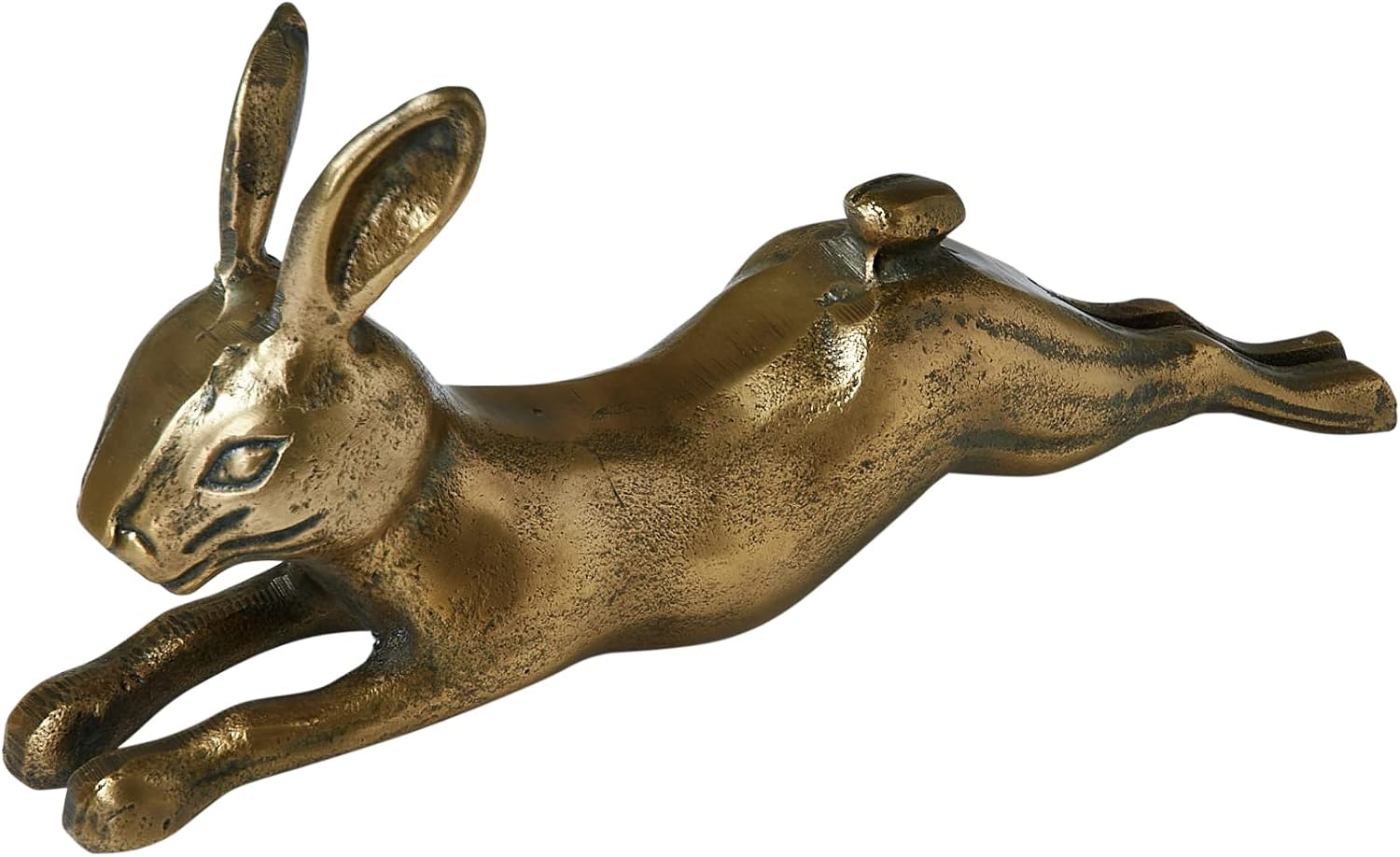 Creative Co-Op Decorative Embossed Aluminum Rabbit, Antique Brass