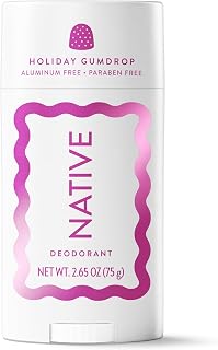 Native Deodorant,Holiday Edition,Holiday Gumdrop Scent,Contains Naturally Derived Ingredients,72 Hour Odor Control |Deodorant for Women and Men,Aluminum Free with Baking Soda, 2.65 Ounce (Pack of 12)