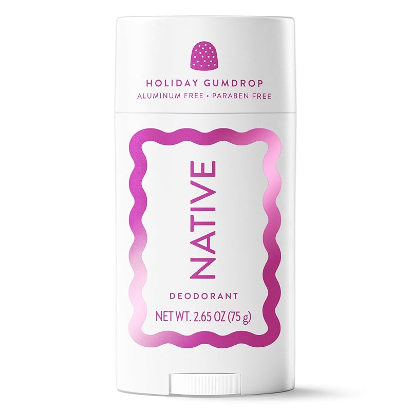 Desodorante Native Holiday Edition com fragrância Holiday Gumdrop, sem alumínio, Pacote com 1