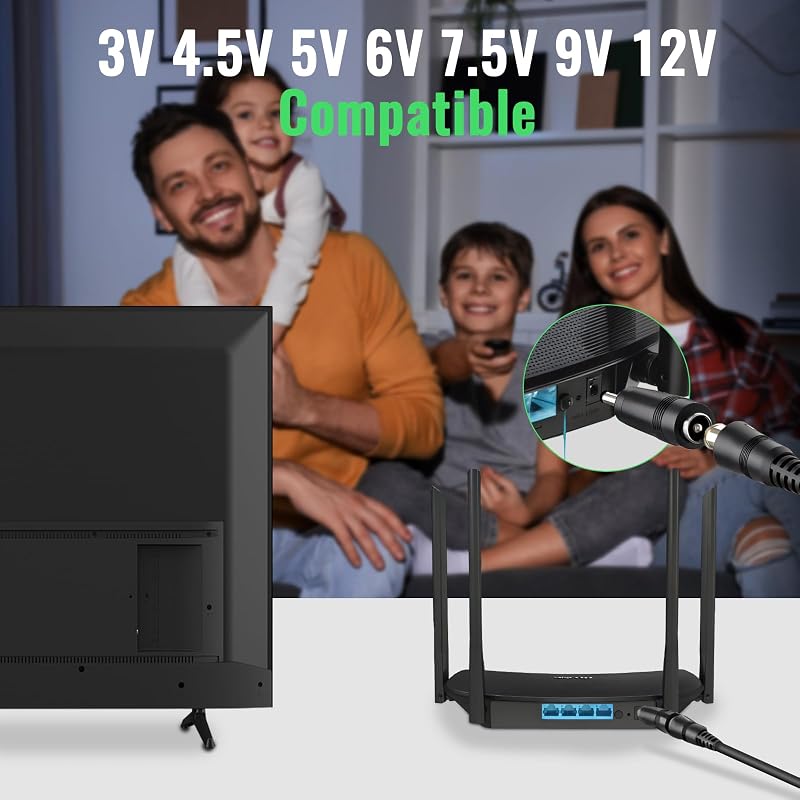 cshare Univerzális Hálózati Adapter 3-12V 12W - 7 Cserélhető Csatlakozóval, 1A, LED Szalaghoz, Kamerához, Routerhez, Elektronikai Eszközökhö