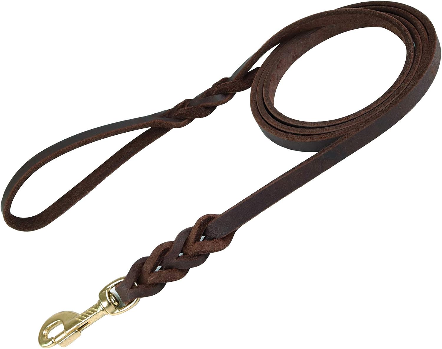 JUPUDA 6 Foot Leather Leash,6Ft x 1/2inch,Brown Leather Training Leash Strong and Soft Leather Leash for Medium Large Dogs Training and…