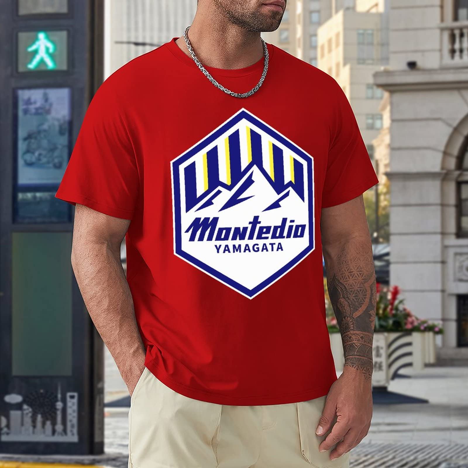 Amazon.co.jp: モンテディオ山形 半袖Tシャツ 綿100% 柔らかい