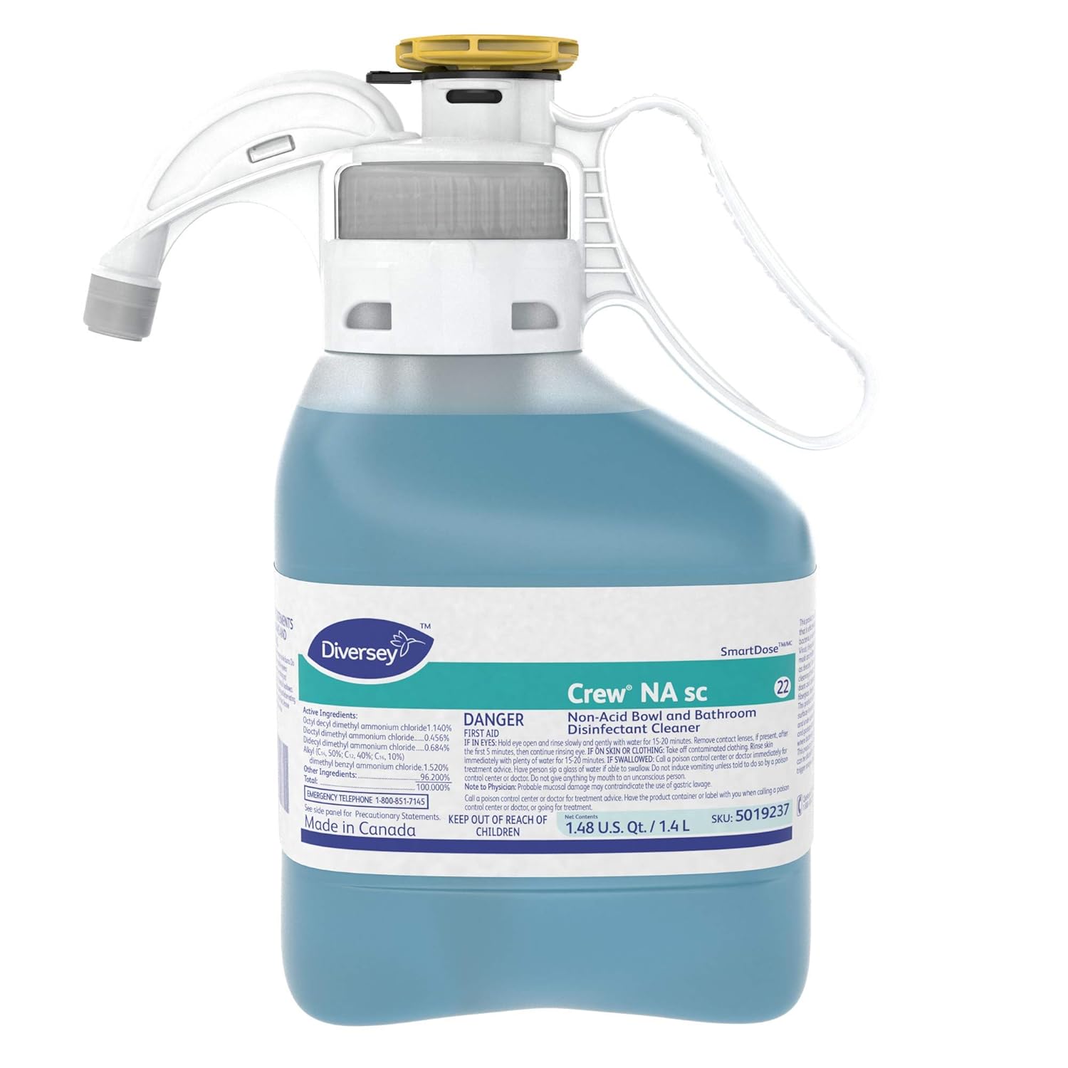Product image of Diversey Crew Non-Acid Bowl And Bathroom Disinfectant Cleaner, Floral, 47.3 Oz, 2/carton