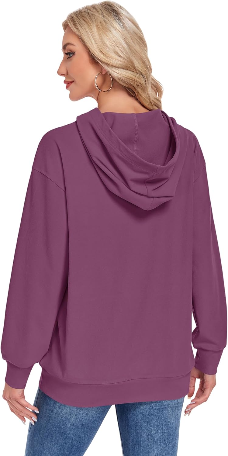 AUSELILY Women's Crewneck Hoodies Oversized Sweatshirt Long Sleeve Pullover Sweatshirts with Pockets X Decoration 2026 - Image 4