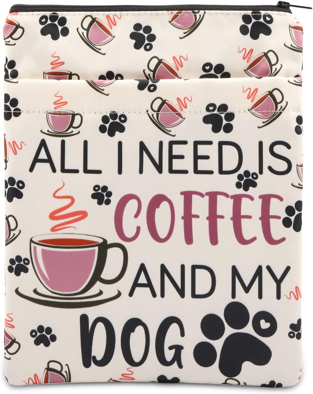 PLITI Dog Lover Book Sleeve Coffee Lover Gift Dog Mom Gift All I Need is Coffee and My Dog Book Cover (Need Coffee Dog BS)