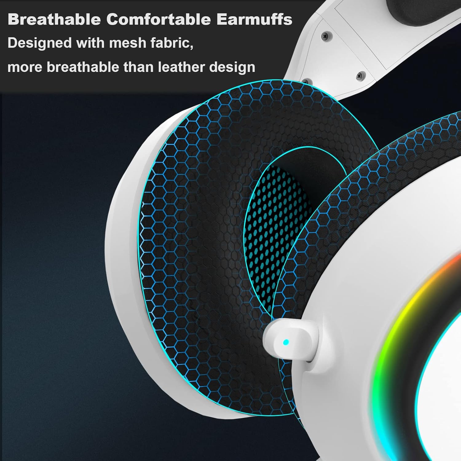 PC Gaming Headset with Microphone for PS5/PS4/Switch/PC/Laptop/Mac - USB Wired 7.1 Surround Sound Gamer Headphone with Noise Canceling Mic - RGB- Headphones for School