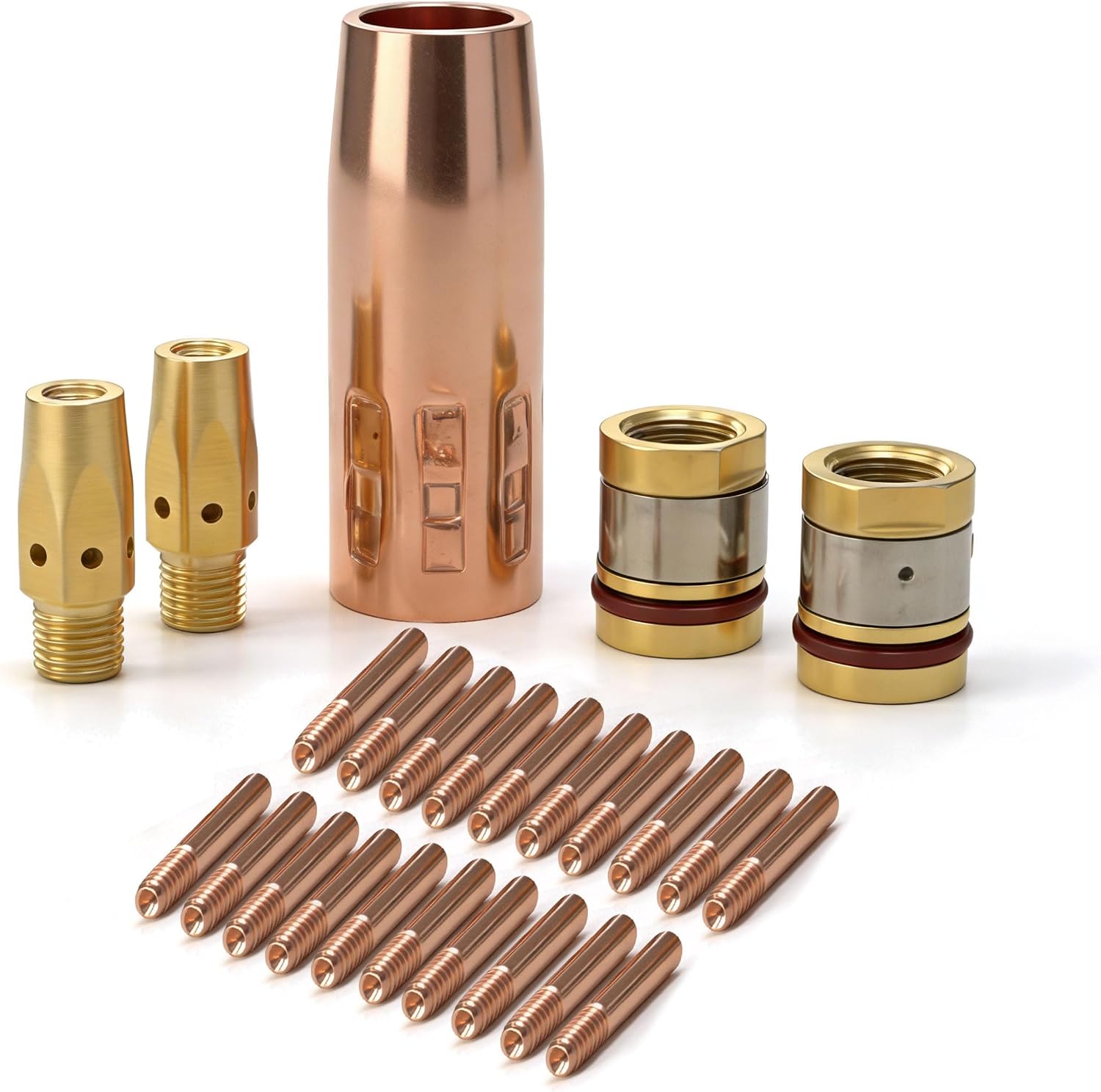 25pk Mig Gun .035" kits 000068 contact tip /169725 Nozzle /169728 Diffuser /169729 Adapter for Miller M25 M40 Millermatic 200,210,212,250,250X, 251,252,AND Hobart MIG welder (25PK .035 tips kit)