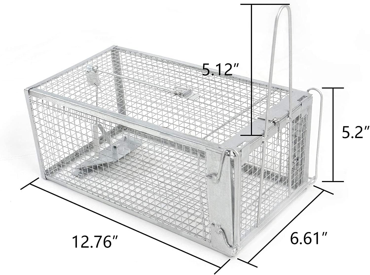 2-Pack H&B Rat Trap,Mouse Traps,Humane Live Animal Trap Cage,12.7X6.6 X5.2inch,Work for Indoor and Outdoor,Catch and Release Stray Cats,Squirrels and Rodents,Small(Silver)