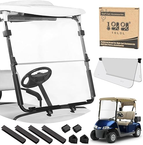 Miniatura 1 de 10L0L Parabrisas plegable transparente para Yamaha G14 G16 G19 (1995-2003) modelos de carrito de golf a gas o eléctrico