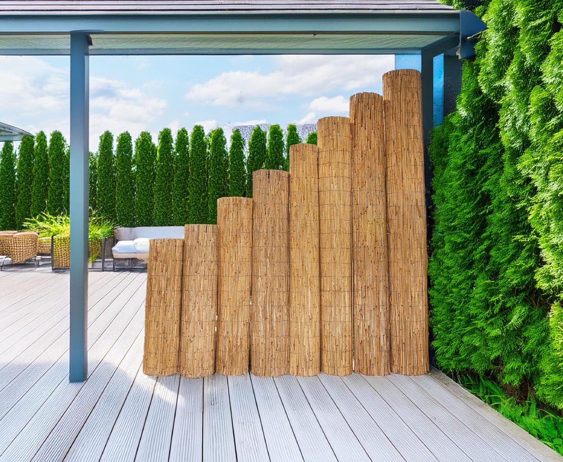 bambus-discount.com Schilfrohrmatte Premium 120 x 600cm - Sichtschutz Schilfmatte Beach 1,2m x 6m Made in EU