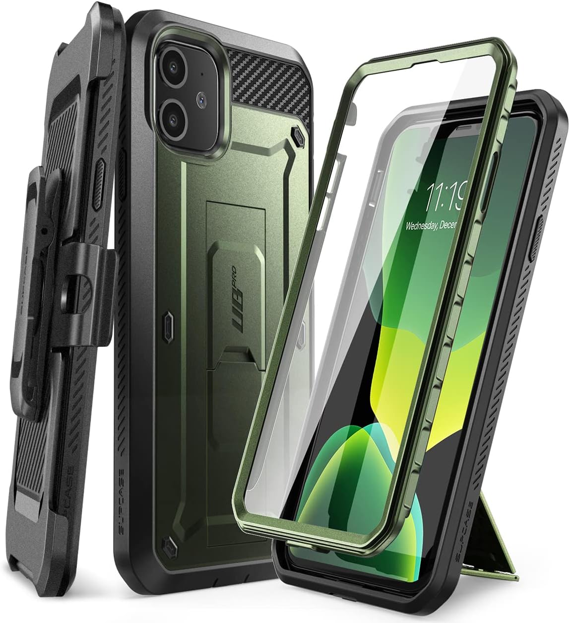 SUPCASE [Unicorn Beetle Pro Series] Case Designed For iPhone 11 6.1" (2019 Release), Full-Body Rugged Holster Case With Built-in Screen Protector & Kickstand & Belt-Clip - Guldan