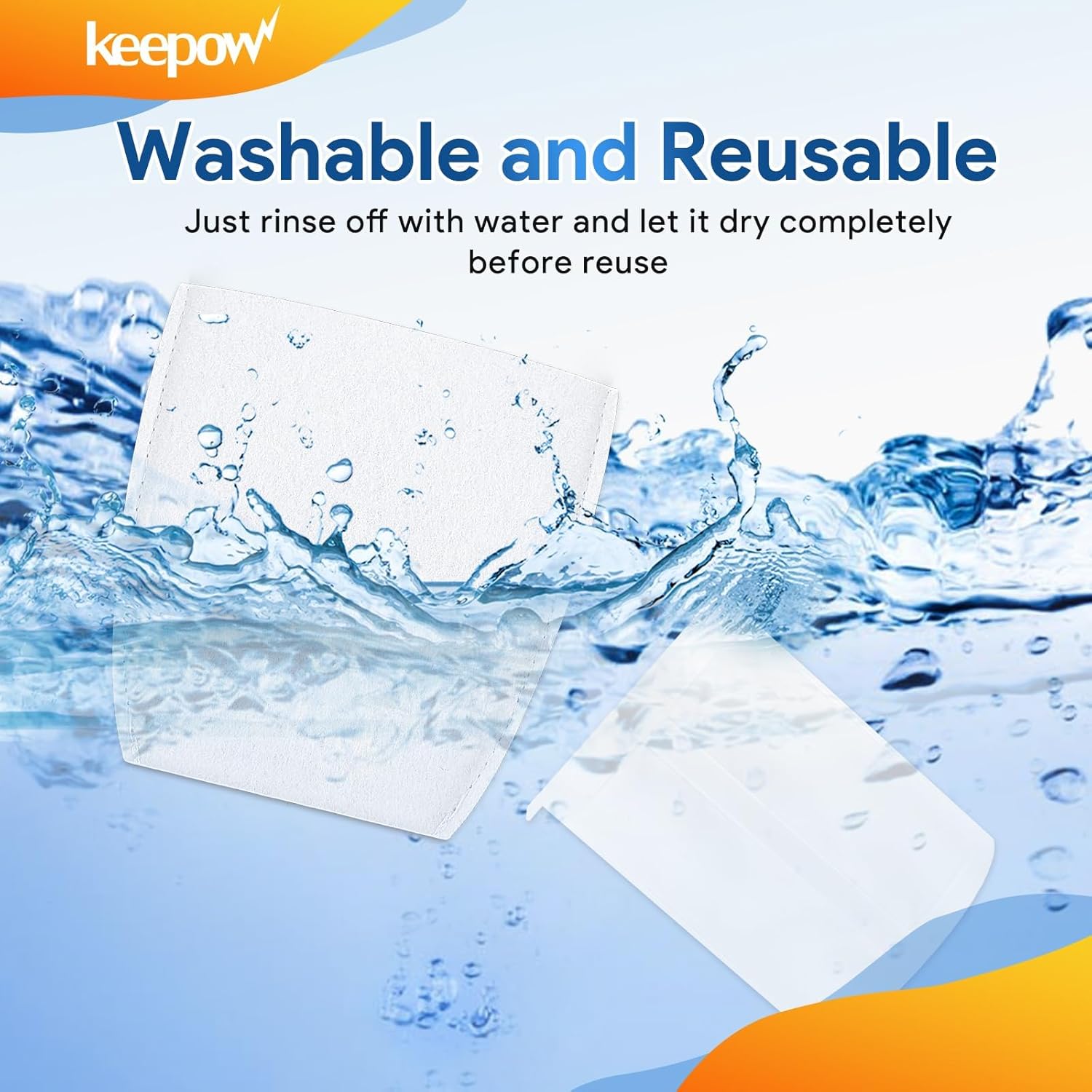 KEEPOW Cloth Vacuum Filters T-03193 443060-3 Compatible with Makita Cordless Vacuums XLC02RB1W, XLC02ZB, CL070D, CL100D, CL106FD, CL110D, CL140FD, CL141FD, CL180FD, CL181FD (6 Filters+2 Pre-filters) - Image 4