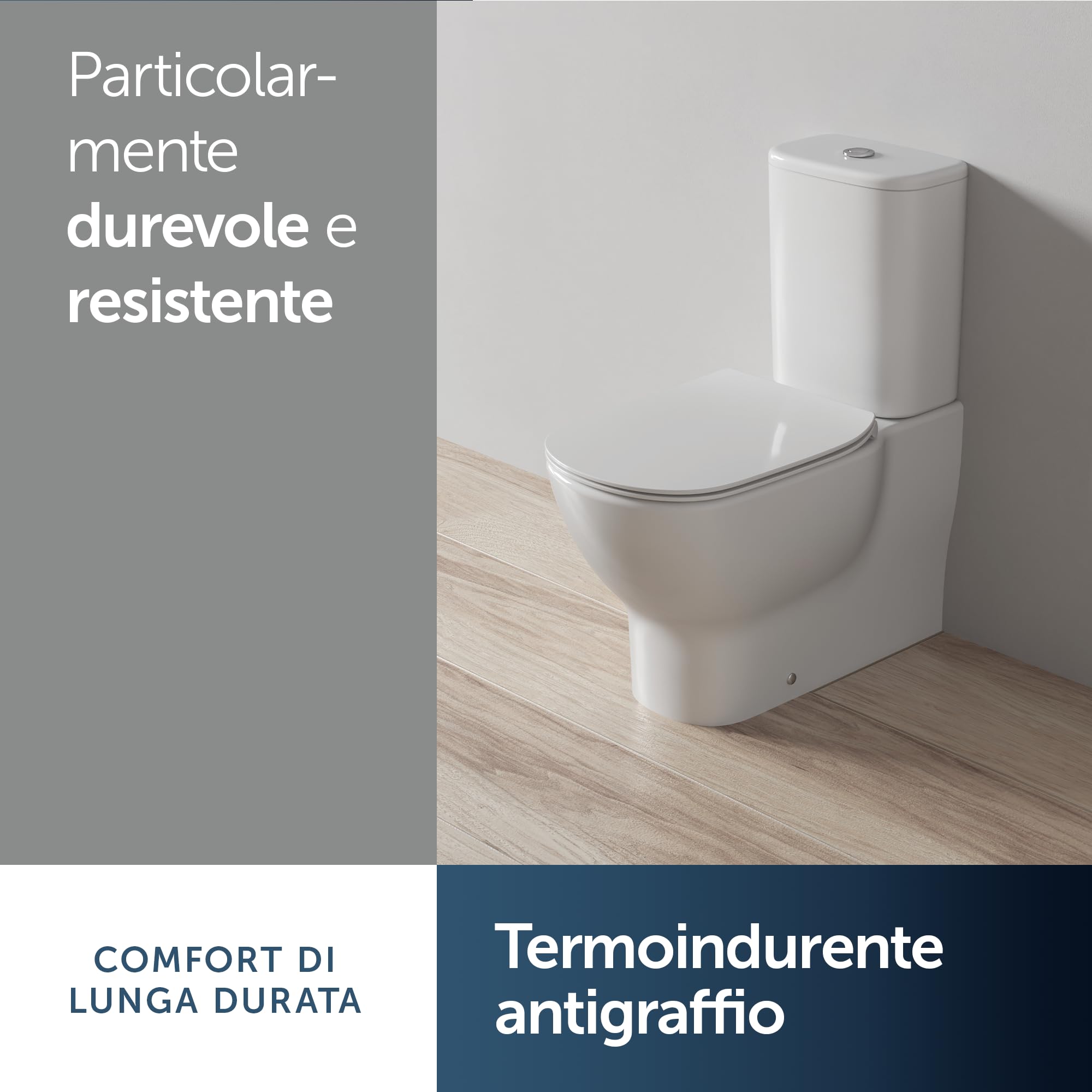 Ideal Standard Tesi sedile per WC con forma a D sottile – Bianco (Alpin) | con funzione di sgancio rapido per una facile pulizia, in robusto duroplast – Bianco (370x450x45 mm)