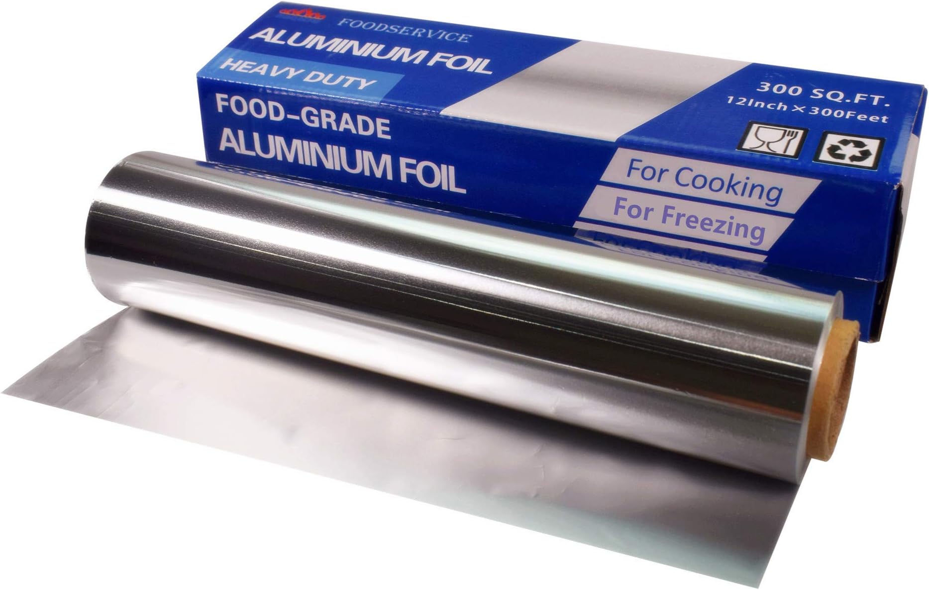 Heavy Duty Aluminum Foil, Food Grade Aluminum Foil Roll 12 Inches X 300 Feet - 300 Square Feet, 0.85mil Thickness