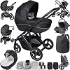 Magic ZC 3 in 1 Pushchair Pram Travel System, Baby Stroller 3 in 1 with Reversible Two Pushing Modes, Infant Newborn Carriage with One-Click Folding, Toddler Buggy with Aluminum Frame (H2 Black)