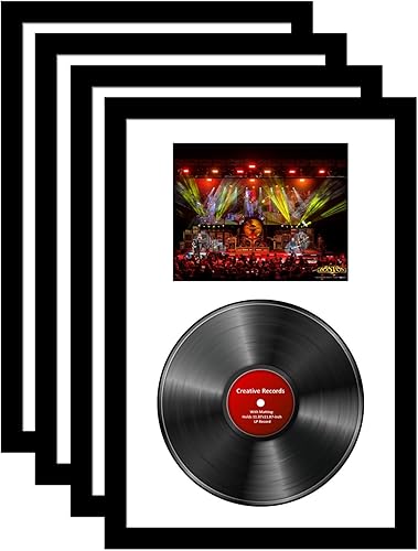 Miniatura 10 de Creative Picture Frames Marco de concierto de fotos de 8.0 x 10.0in con pantallas de estera negra, 33 vinilos LP