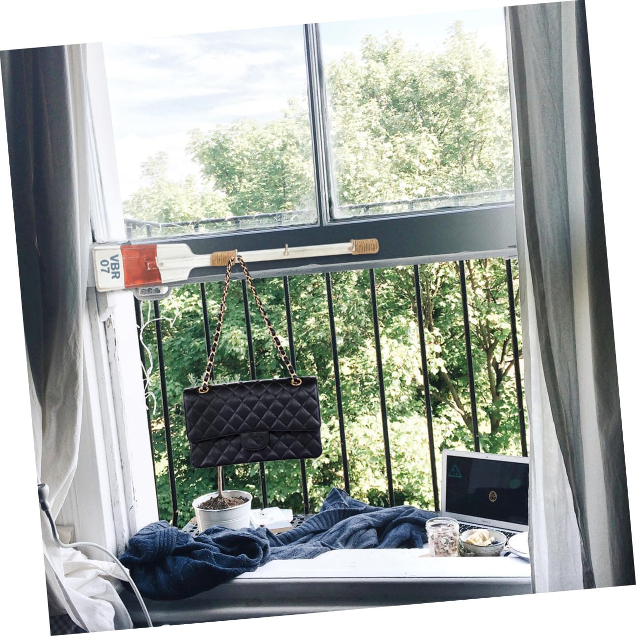 Zerodeko Wooden Boat Paddle Wall Hook 40cm Red Nautical Coat Hanger Coastal Beach Style Decorative Hook for Home Storage and Towel Hanging