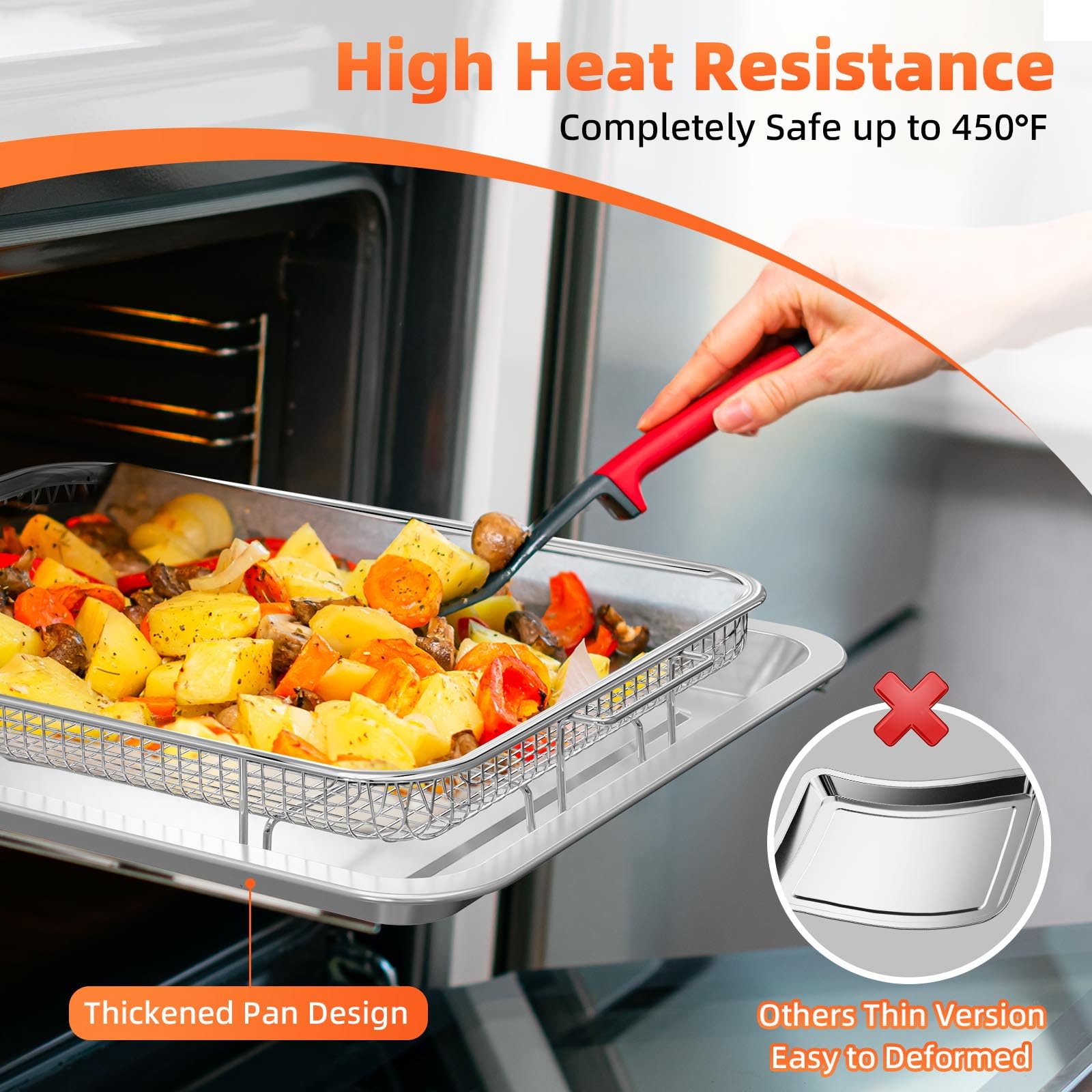 Air Fryer Basket Set - Crispy Food, Less Oil -6