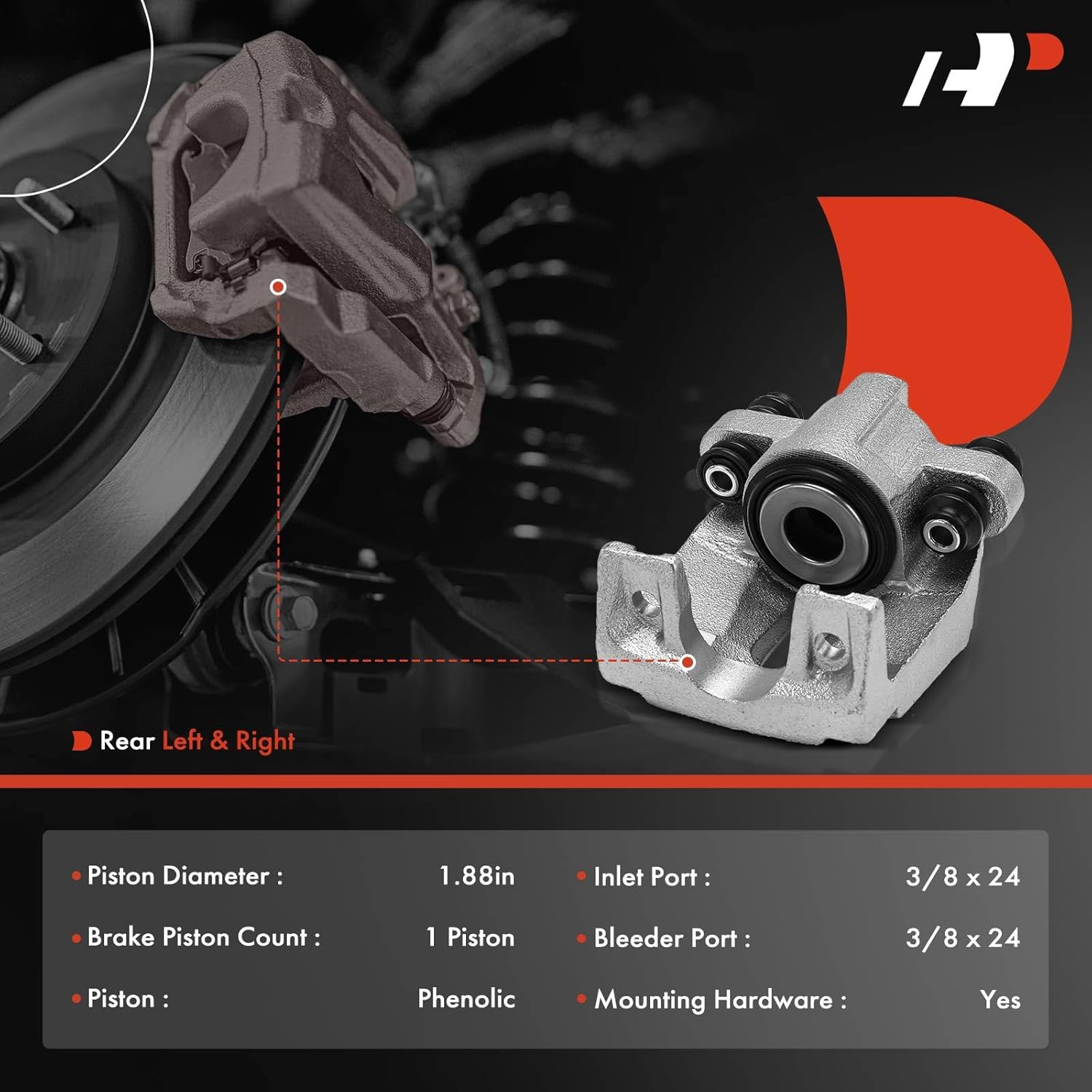 A-Premium Disc Brake Caliper Assembly Without Bracket Compatible with Select Ford, Lincoln and Mercury Models - Crown Victoria/Town Car/Grand Marquis 2003-2011, Ranger 2010-2011, Marauder - Rear