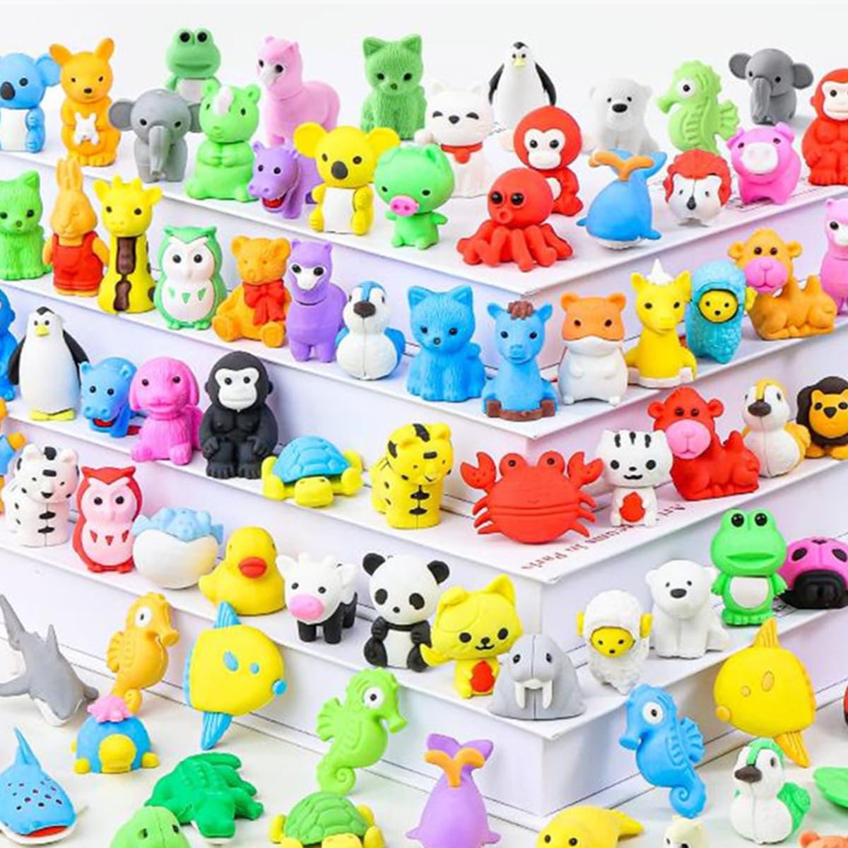 Amazon | パズル消しゴム 30個 ミニ消しゴム 動物 かわいい 3D 鉛筆