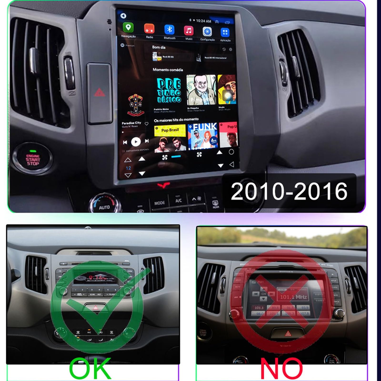 Radio samochodowe dla Android 10 DSP IPS, Kia, Sportage