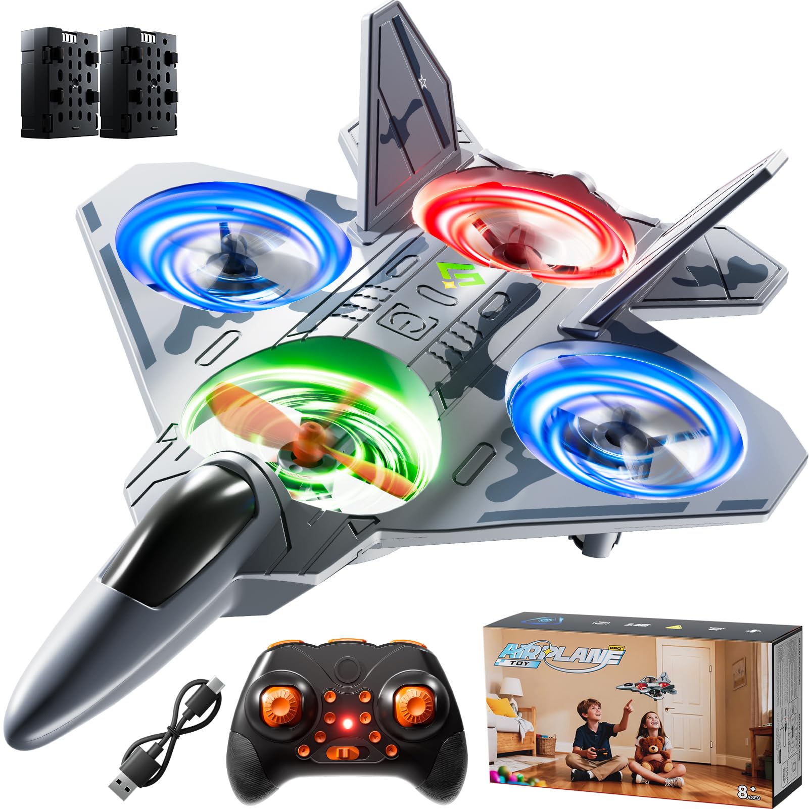 KukuFun Drone RC Avión 2.4GHz Stunt Outdoor Flying Toy para niños de 8 a 12