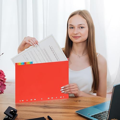 Miniatura 5 de Ciieeo 4 juegos a4 divisor de índice perforado cuaderno de color carpetas de archivos de letras pestañas del alfabeto, separador de fichas de índice