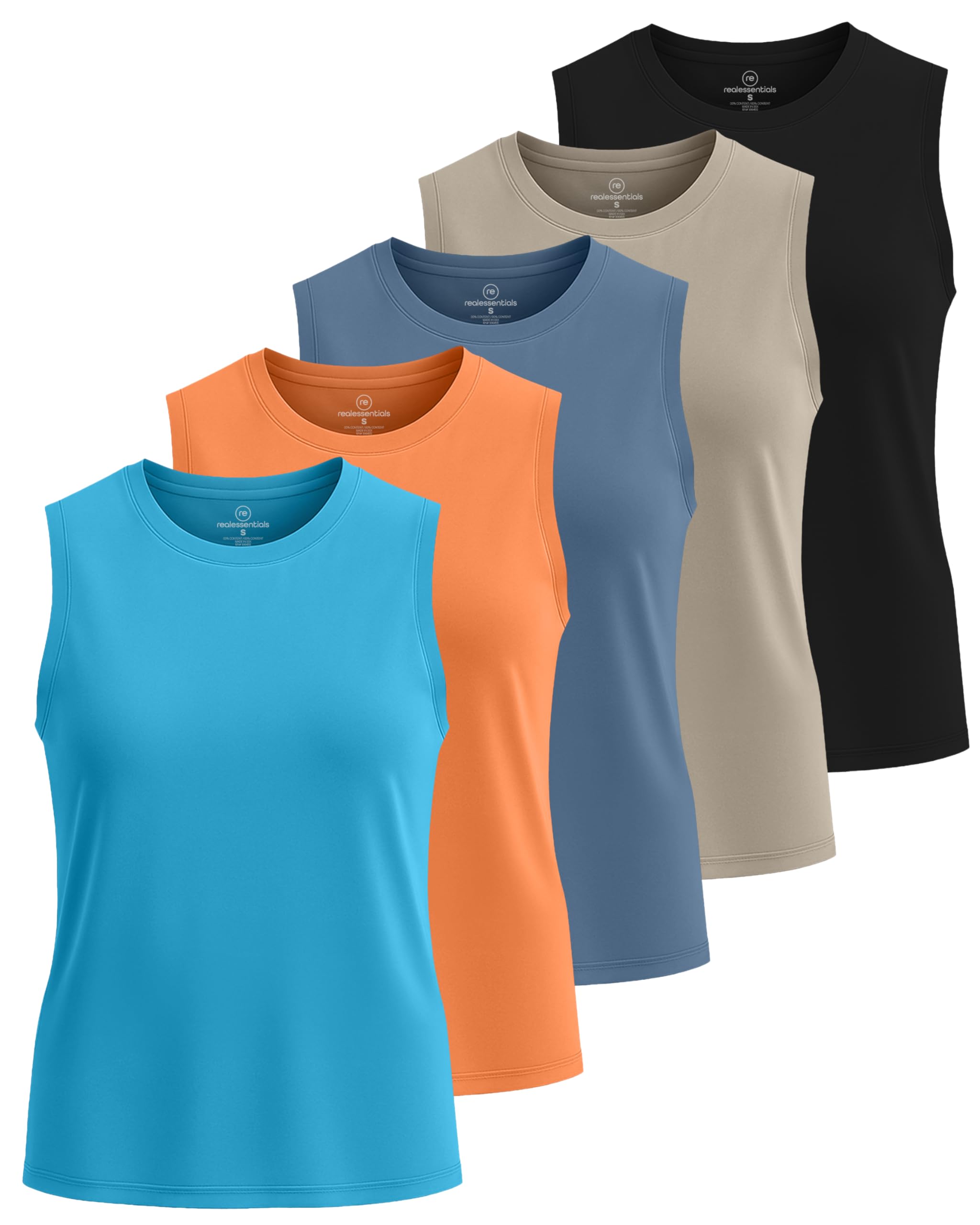 View 1 of **MISSING BLACK SHIRT** 5 Pack Women's Dry Fit Tank Tops Muscle Sleeveless Workout Athletic Gym SIZE M