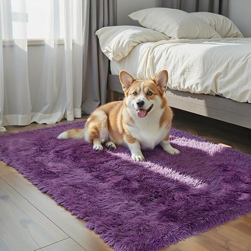 Miniatura 128 de Tapetes para sala de 6 x 9, tapetes de pelo largo grandes y suaves, tapete de área afelpado para dormitorio, decoración estética del hogar para Gris