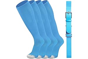 Elite Baseball/Softball Belt & Socks Combo for Youth & Adults: 2 Pairs...