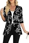Yincro Women's Casual 3/4 Sleeve Cardigan Lightweight Soft Open Front Cardigans