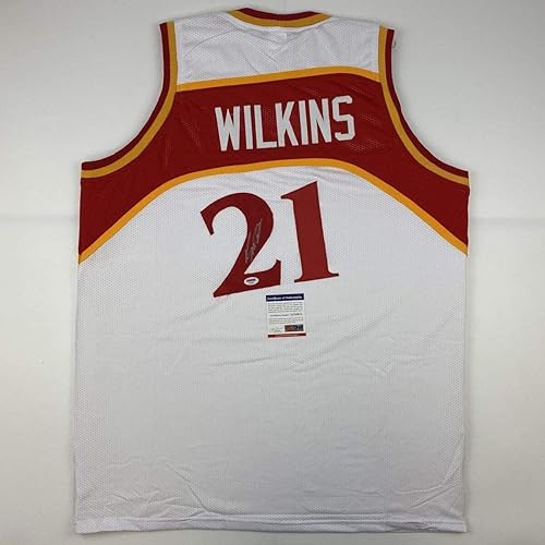 AutographedSigned Dominique Wilkins Atlanta White Basketball Jersey PSADNA COA