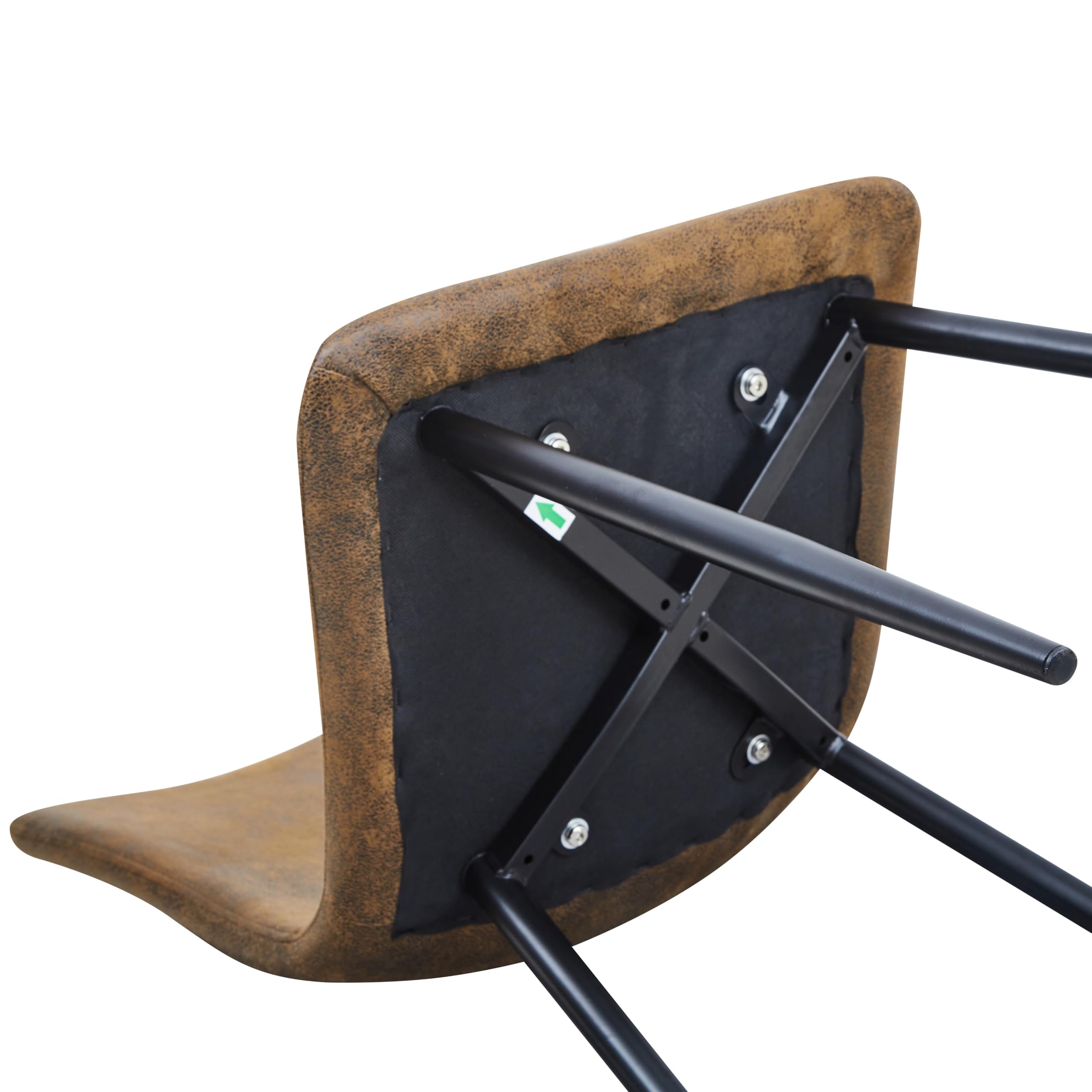 FurnitureR 4 PCS Chaises de Salles de Réunion en Marron Suède, Dossier Ergonomique Rectangulaire, Design Contemporain, Matériau en Métal Durable, pour Bureau ou Maison, Élégance et Confort