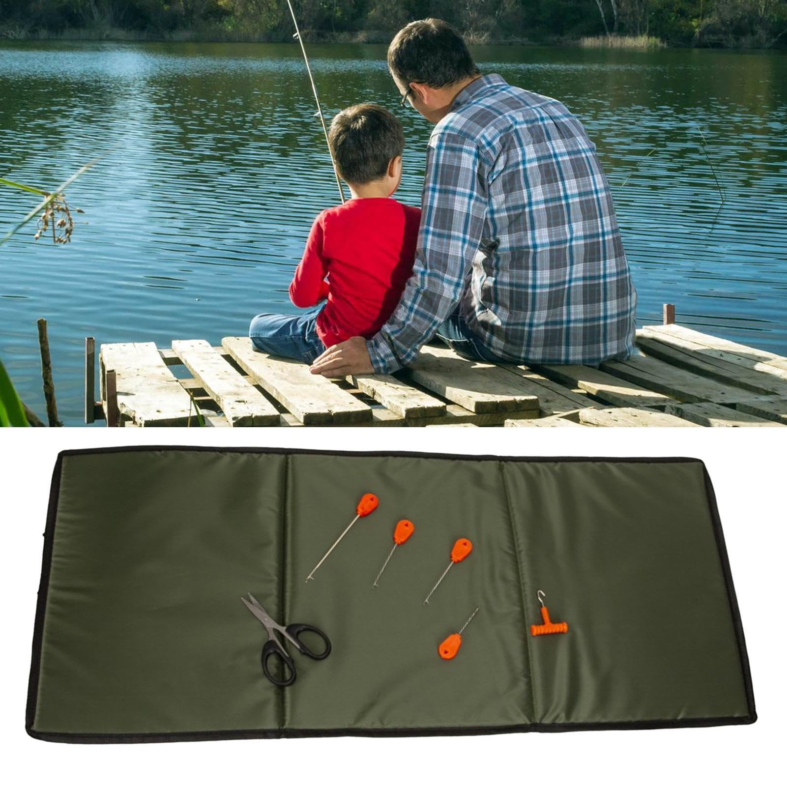 Estera de desenganche de pesca plegable portátil, estera de desenganche de pesca de carpa - Juego de 7 alfombrillas de aterrizaje para desenganchar | Accesorio de pesca, protección de