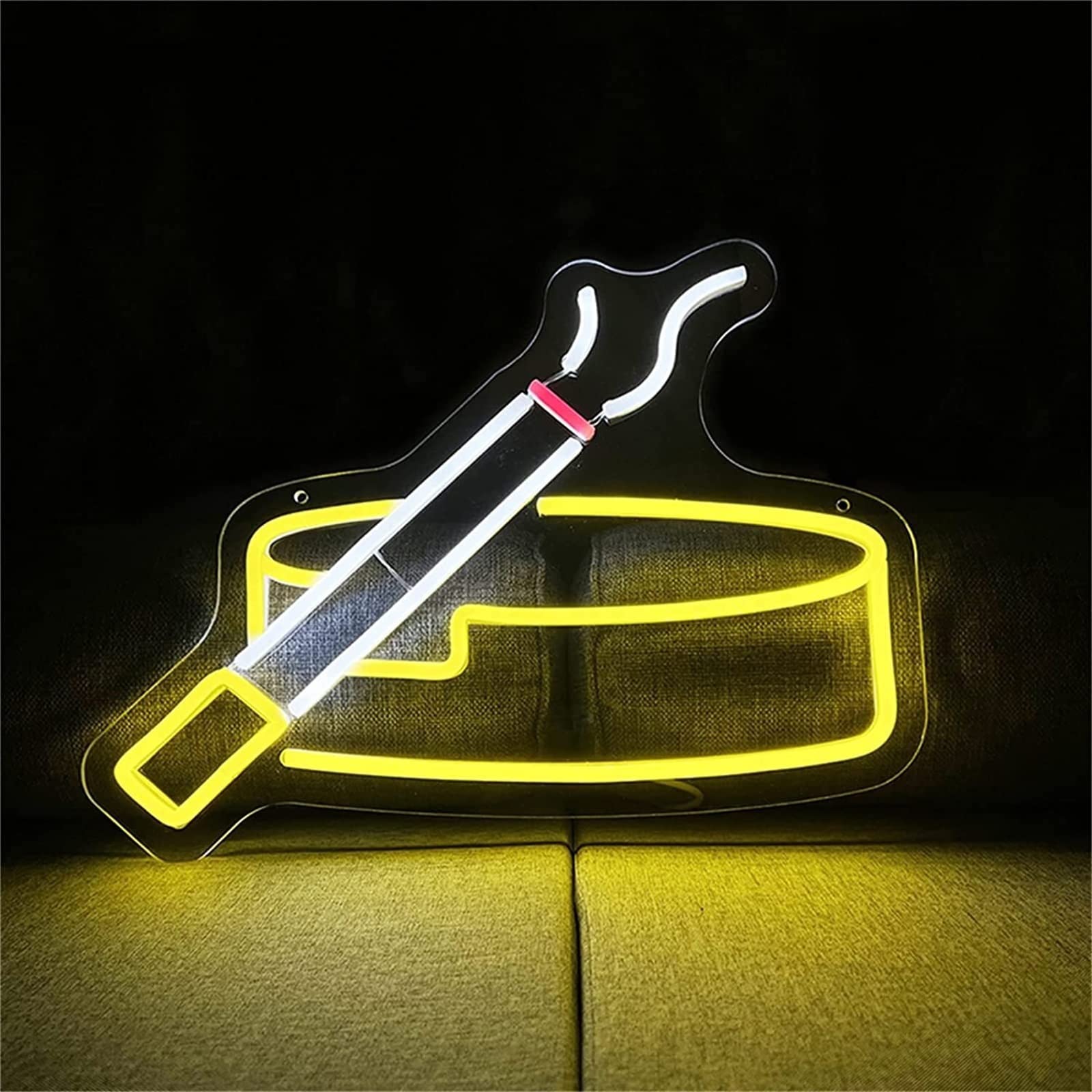 Cendrier Cigarette Enseigne Au Néon LED Modélisation Lumière Lettres Lumineuses Enseigne Panneau Acrylique Néon Lumière Décorative, 40X30cm