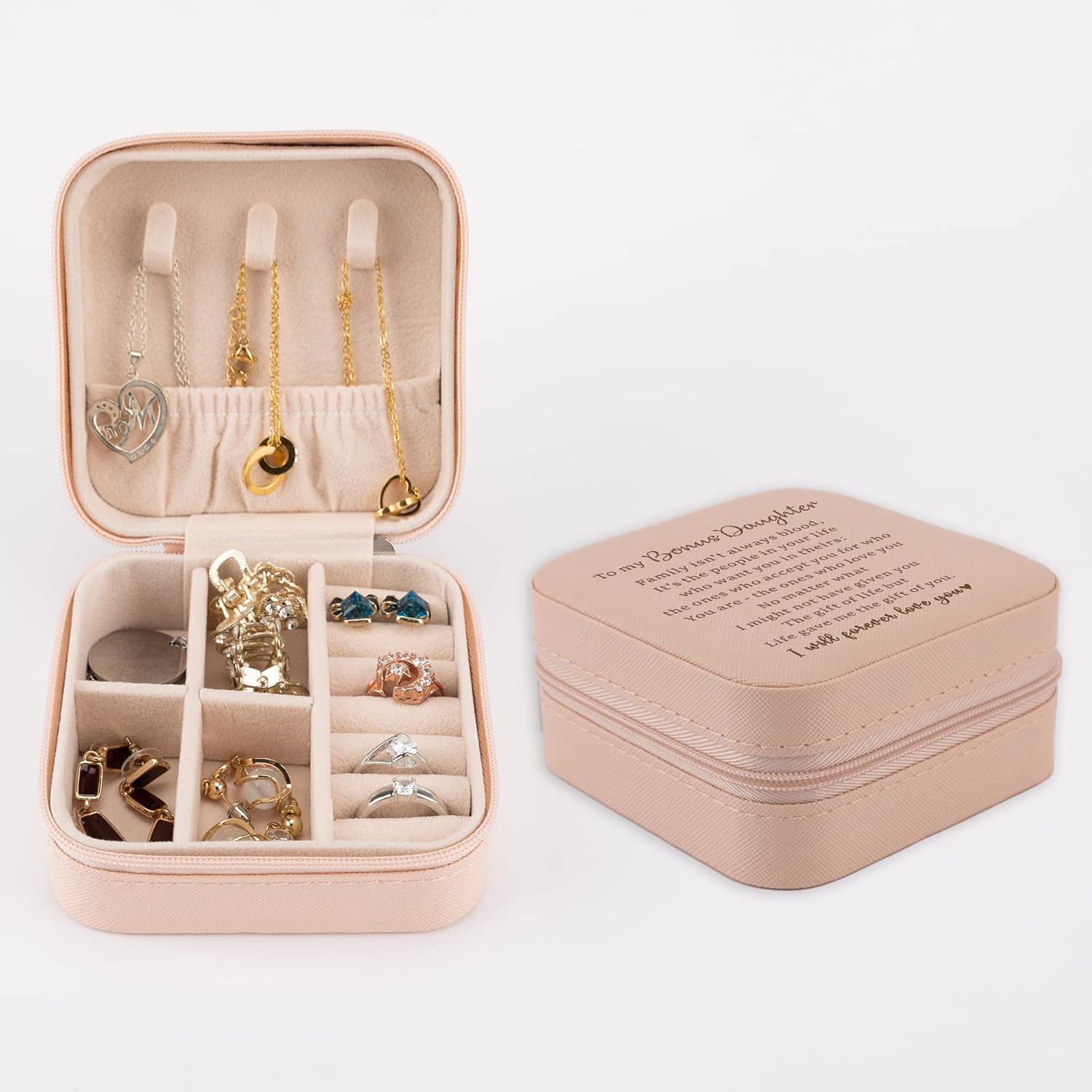 Bonus Daughter Jewelry Box Organizer - Gift from Mom to Step Daughter for Birthday, Graduation, Christmas, Wedding - Teen Girls Gift Ideas - Image 5