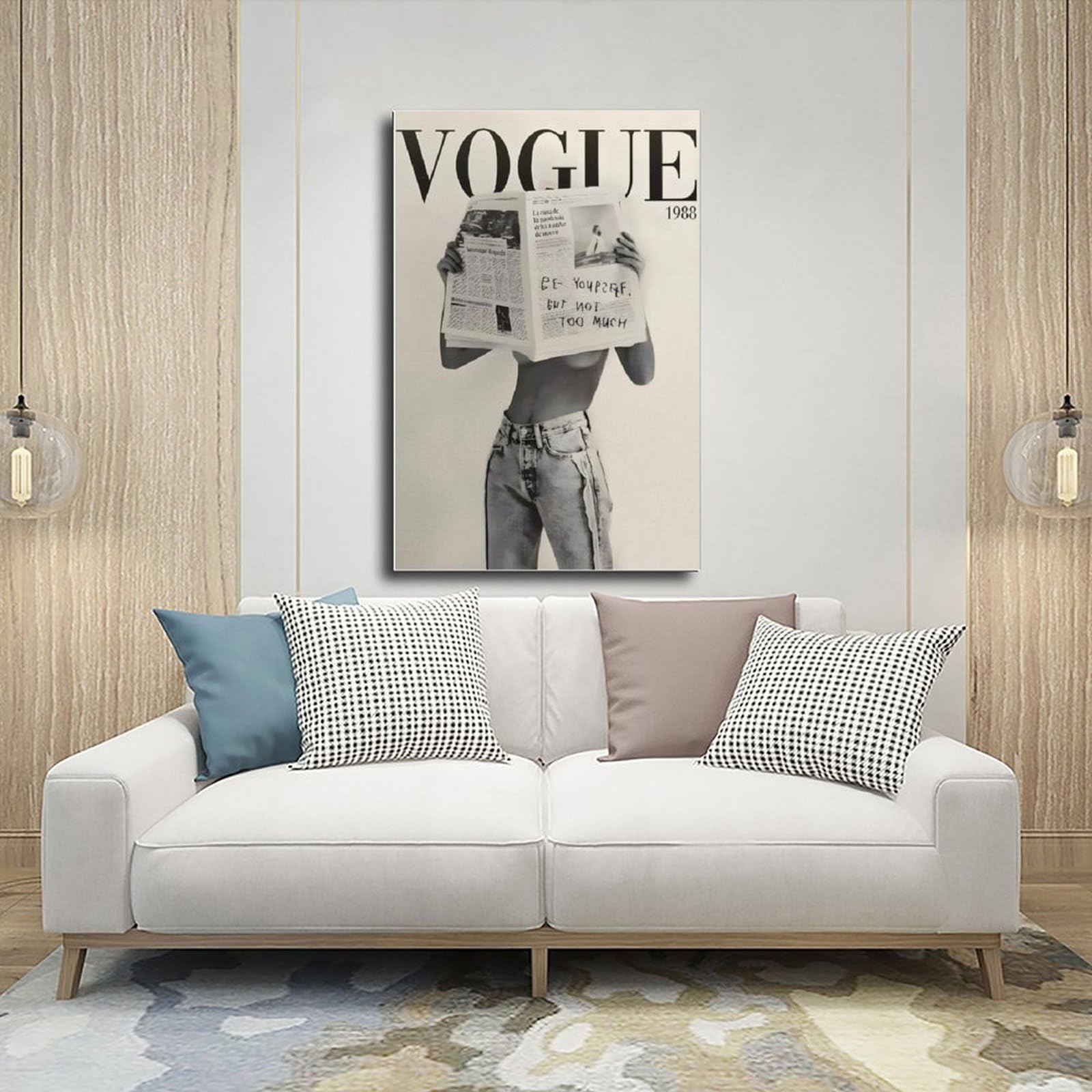 Poster sur toile tendance noir et blanc pour décoration de chambre à coucher, bureau, chambre, cadeau 60 x 90 cm