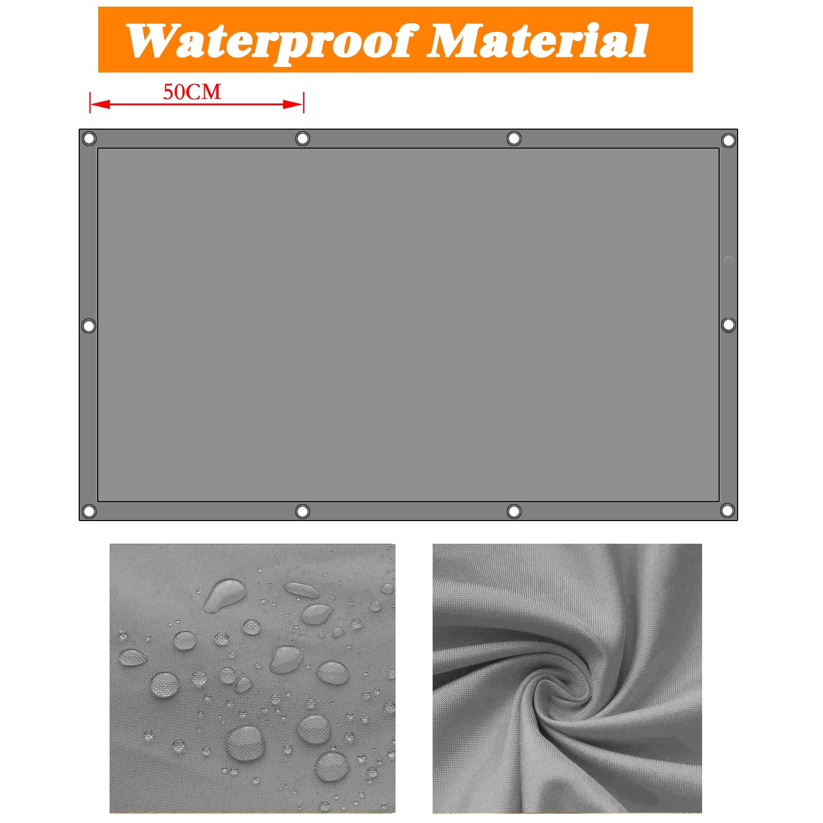 Tenda A Vela Parasole 180x240 Cm, Rettangolare, Impermeabile, Protezione UV 98%, Occhielli In Acciaio, Colore Crema Per Terrazza E Giardino