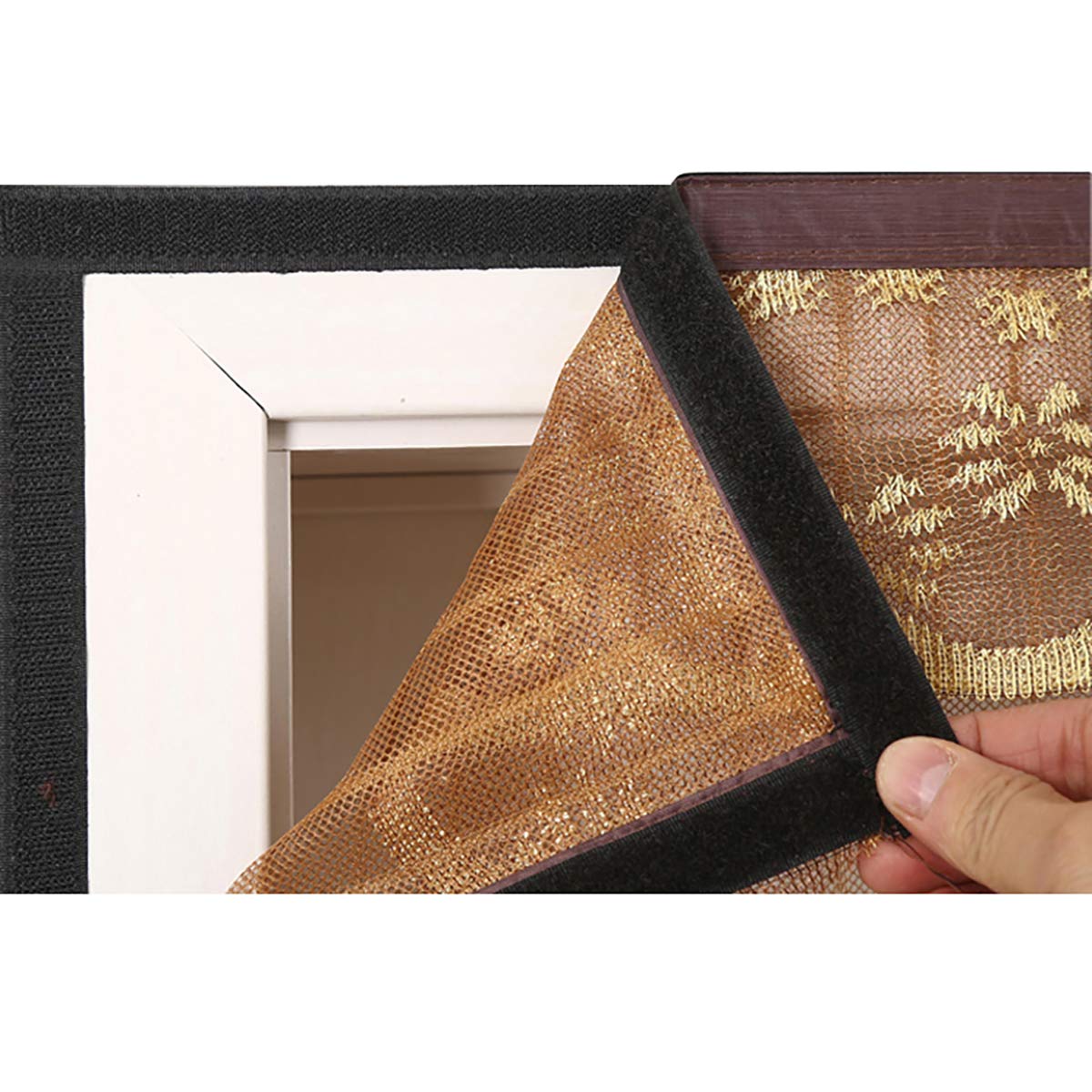 Zanzariera per Finestra, Zanzariera per Finestra Magnetica, Zanzariera con Nastro Magico Protezione Zanzara, Nero, 80x150 cm(W x H)