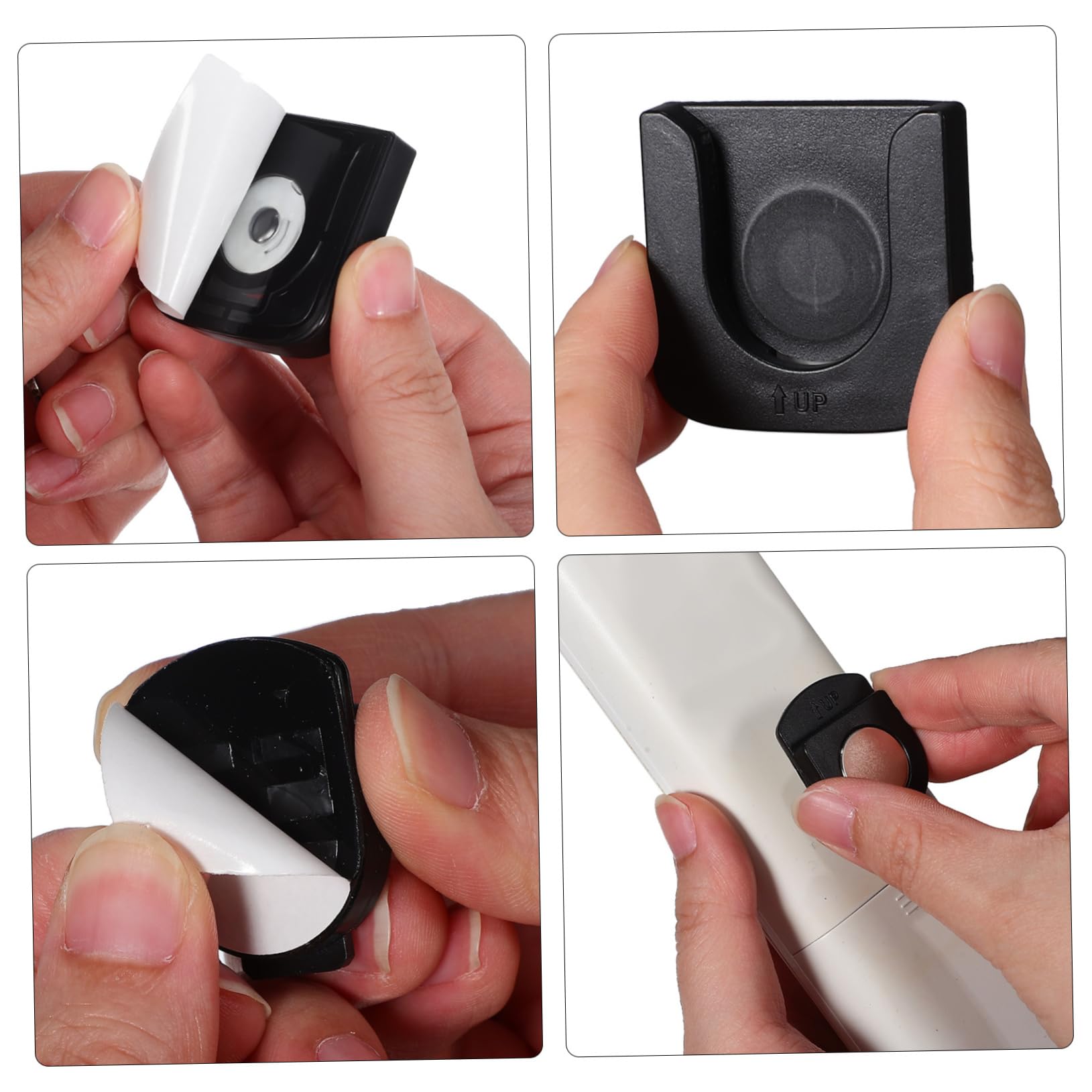 PRETYZOOM 4 Set Fibbia Magnetica 6 Pezzi 3 Pezzi Neri/Ciascuno Supporti Per Console Supporto Per Telecomando Telecomando Per Tv Controller Di Cancelleria Cavi Di 6 pezzi * 4