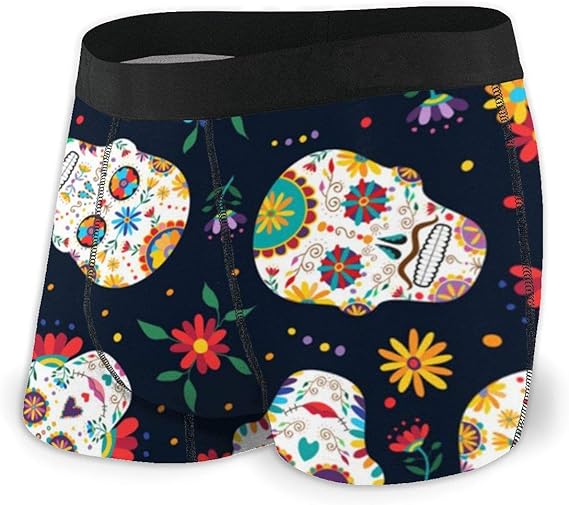 Amazon Co Jp メキシコの頭蓋骨の花 メンズ 下着 ボクサーパンツ 前閉じ スクエアショーツ 人気 春 夏 秋 冬 パンツ 男性 肌着 ボクサーブリーフ お父さん 彼氏のプレゼント ファッション