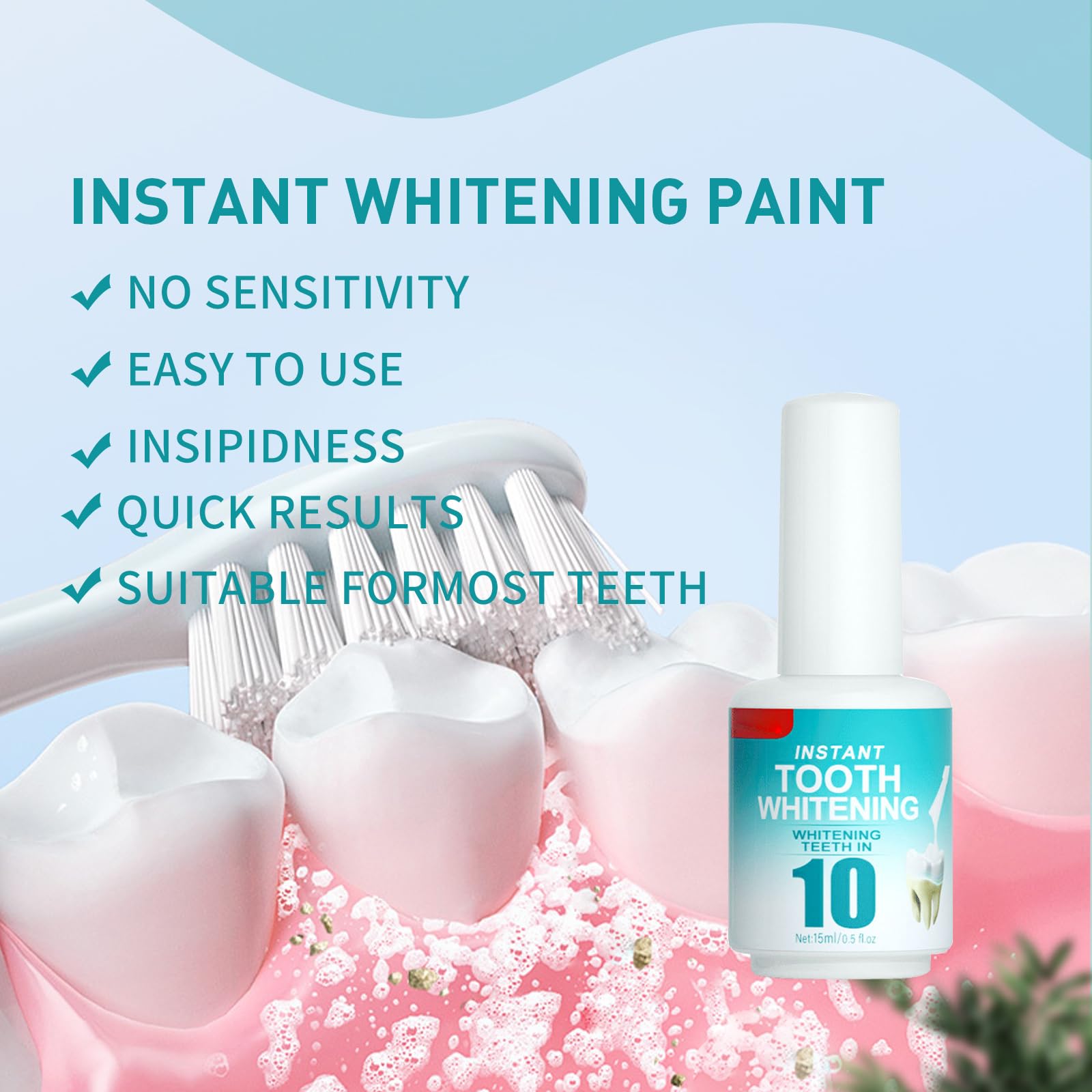 Vernice Sbiancante per Denti,Gel Sbiancante per Denti, Vernice per denti,Vernice Sbiancante Istantanea per Denti,Bianco Stretto per Denti Sensibili,Smalto per Denti Bianco Teso per Rimuovere Macchie