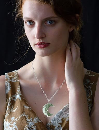 Miniatura 4 de MAIBAOTA Collar de cristal curativo, collar de luna creciente envuelta en alambre de la vida del árbol, collares con colgante de piedra natural,